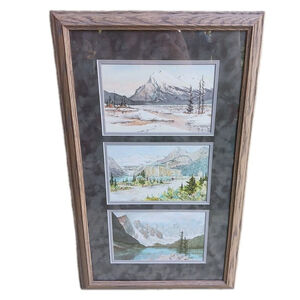 Marilyn Kinsella Alberta Canada Mount Print Triptych 26x16 Wood Framed